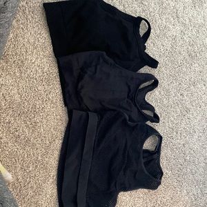3 Pack Sport Bras in Black